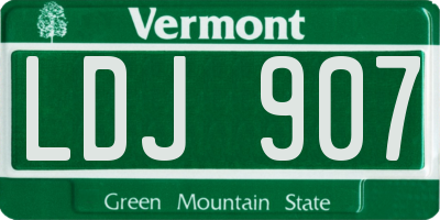 VT license plate LDJ907