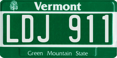 VT license plate LDJ911