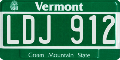 VT license plate LDJ912