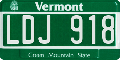 VT license plate LDJ918