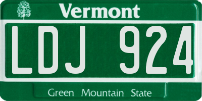 VT license plate LDJ924