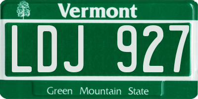 VT license plate LDJ927