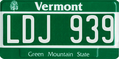 VT license plate LDJ939