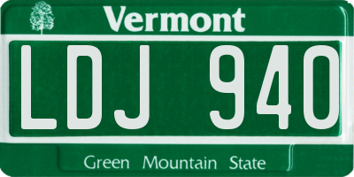 VT license plate LDJ940