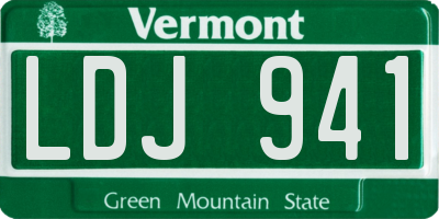 VT license plate LDJ941