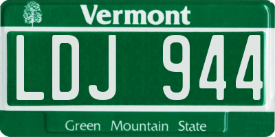 VT license plate LDJ944