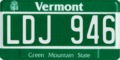 VT license plate LDJ946