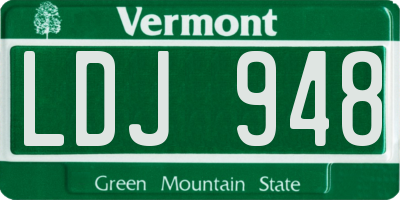 VT license plate LDJ948
