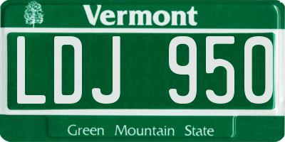 VT license plate LDJ950