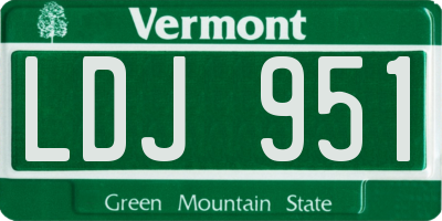 VT license plate LDJ951