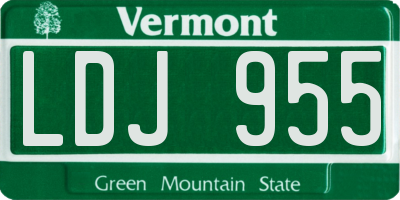 VT license plate LDJ955