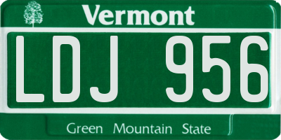 VT license plate LDJ956