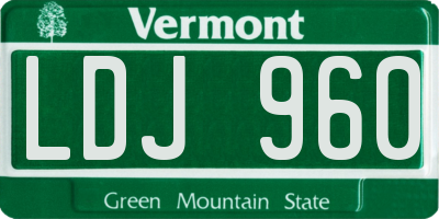 VT license plate LDJ960