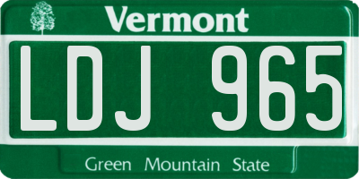 VT license plate LDJ965