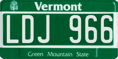 VT license plate LDJ966