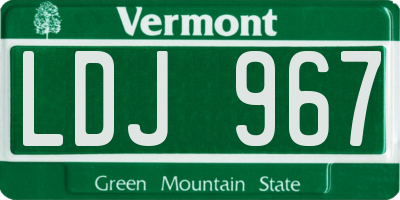 VT license plate LDJ967