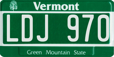 VT license plate LDJ970