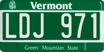 VT license plate LDJ971