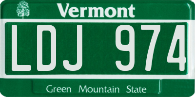 VT license plate LDJ974