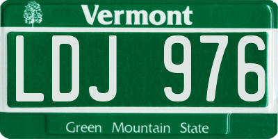 VT license plate LDJ976