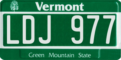 VT license plate LDJ977