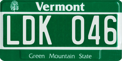VT license plate LDK046