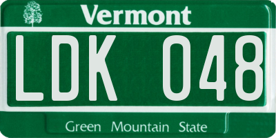 VT license plate LDK048