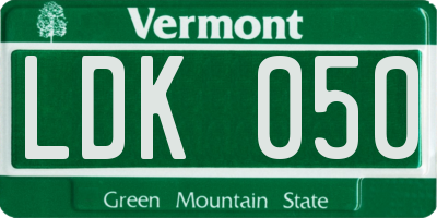 VT license plate LDK050