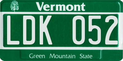 VT license plate LDK052