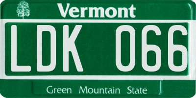 VT license plate LDK066