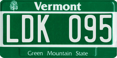 VT license plate LDK095