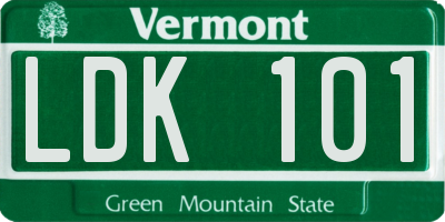 VT license plate LDK101