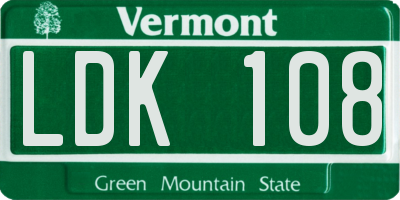 VT license plate LDK108