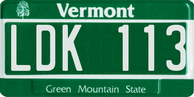 VT license plate LDK113