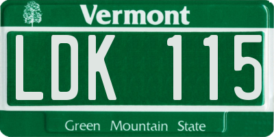 VT license plate LDK115