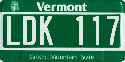 VT license plate LDK117