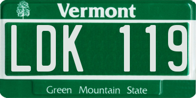 VT license plate LDK119
