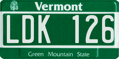 VT license plate LDK126