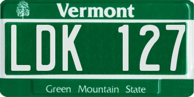 VT license plate LDK127