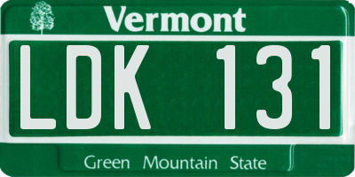 VT license plate LDK131