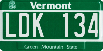 VT license plate LDK134