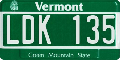 VT license plate LDK135