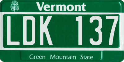 VT license plate LDK137