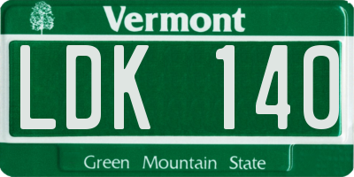 VT license plate LDK140