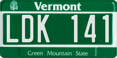 VT license plate LDK141