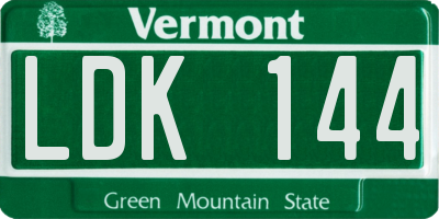 VT license plate LDK144