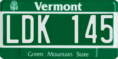 VT license plate LDK145