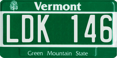 VT license plate LDK146