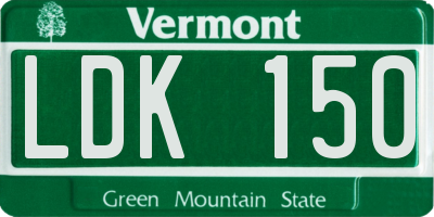 VT license plate LDK150