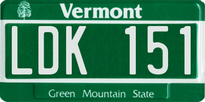 VT license plate LDK151